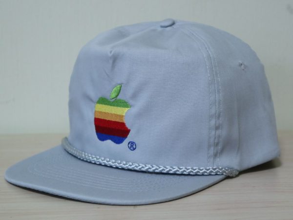 デッドストック 80S USA Apple Computer アップル コンピューター ビンテージ ベースボール キャップ レインボー ロゴ 非売品  ノベルティ グレー