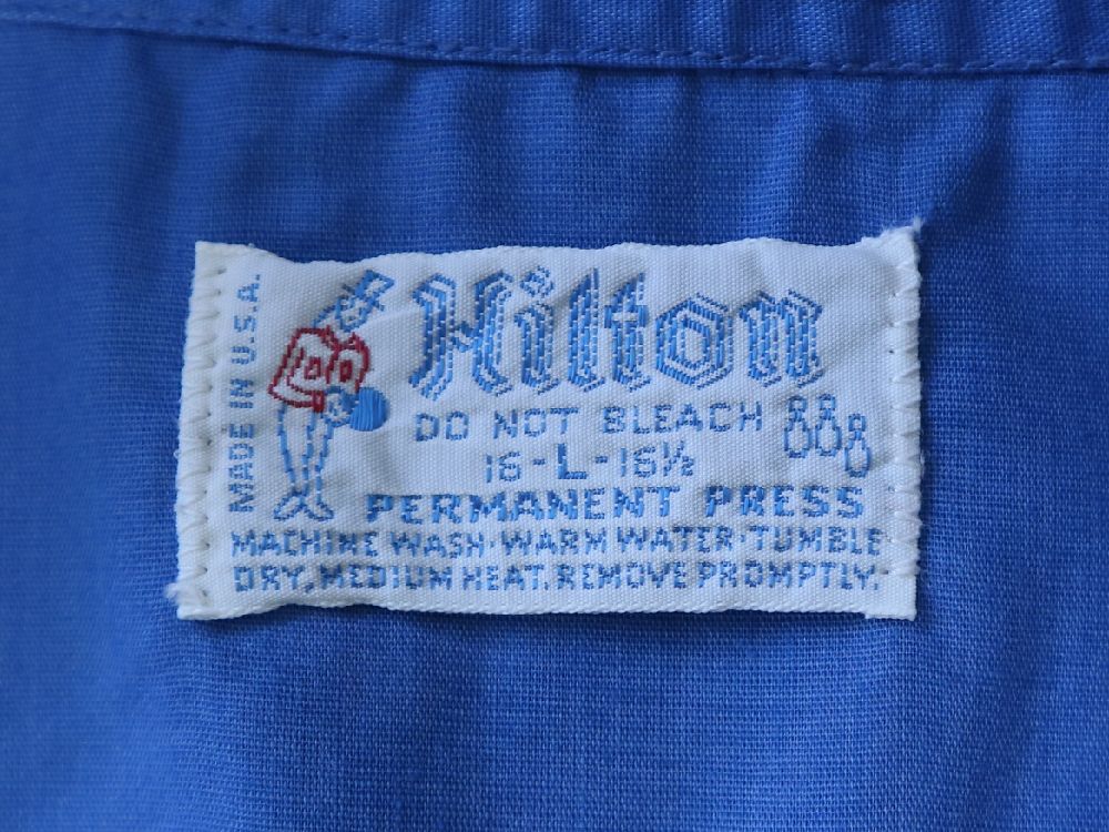 【超希少】ヒルトン　刺繍チェーンステッチ　USA製ボーリングシャツ　ヴィンテージ