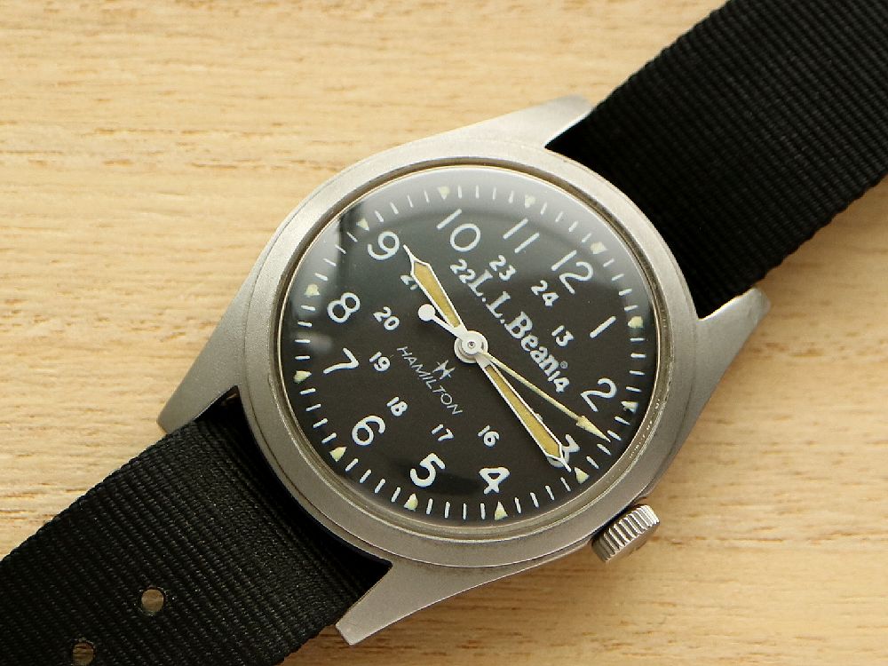 VINTAGE HAMILTON L.L.BEAN MILITARY STYLE HAND WINDING WATCH