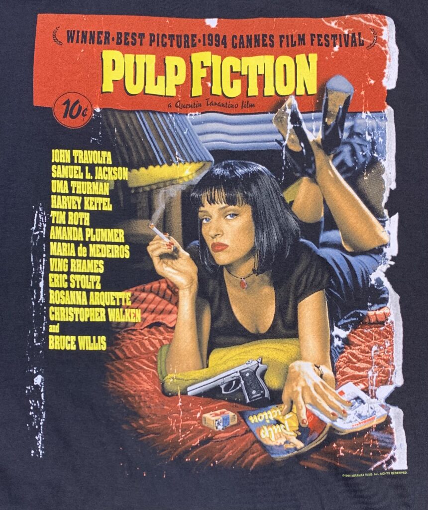 デッドストック USA製 1994年製 PULP FICTION パルプフィクション ビンテージ ムービー Tシャツ 黒 XL 映画