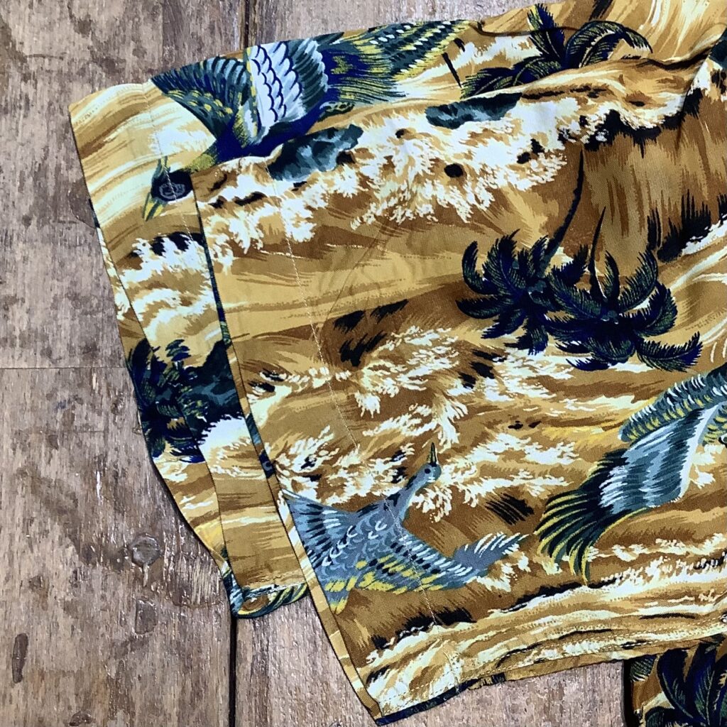 デッドストック ? 50s ビンテージ 和柄 レーヨン アロハ ハワイアン 半袖 シャツ US- S