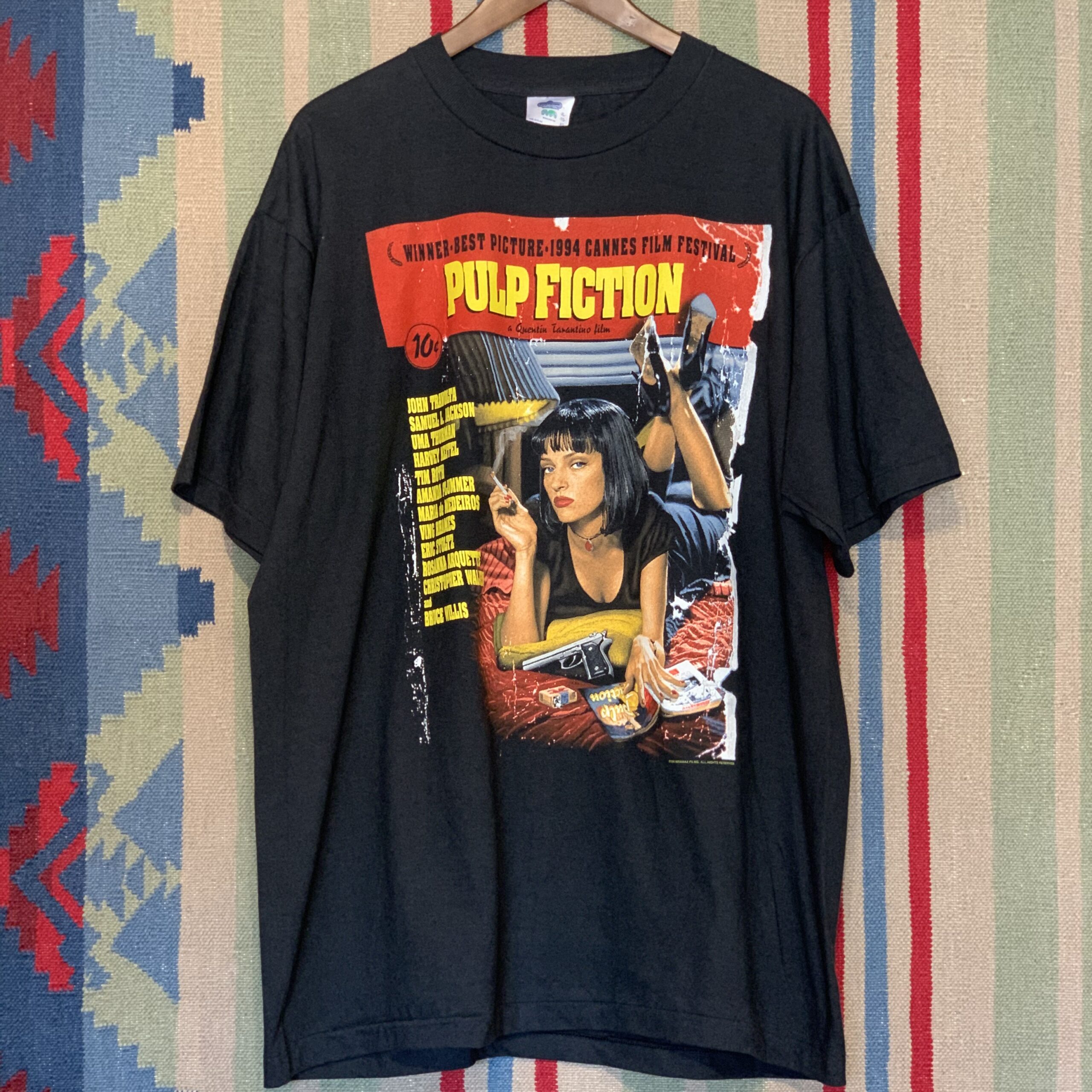 デッドストック USA製 1994年製 PULP FICTION パルプフィクション ビンテージ ムービー Tシャツ 黒 XL 映画