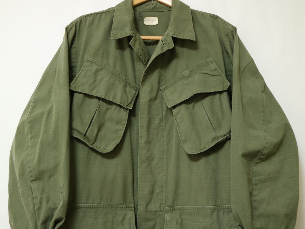 4th V型ガゼット XS-SHORT 1968年 米軍 実物 60s ジャングル ファティーグ ジャケット リップストップ X-SMALL XS  ビンテージ ベトナム //