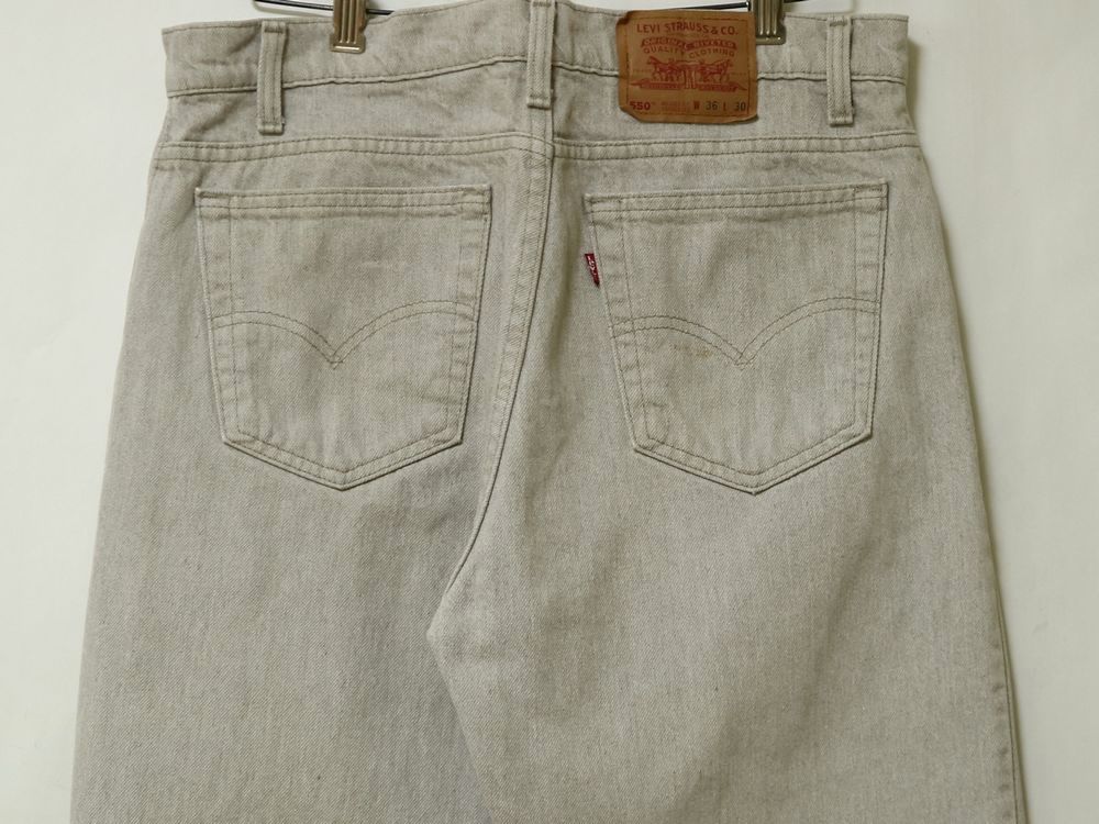 希少 USA製 1995年 Levi's リーバイス 550 先染め グレー テーパード デニム バギー パンツ W36 ジーンズ 90s ビンテージ  vintage ルーズ //