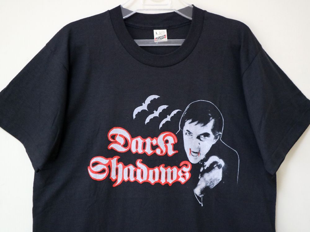 デッドストック ! 80s USA製 ビンテージ DARK SHADOWS 吸血鬼 ヴァンパイア ホラー 映画 ムービー フォト 黒 Tシャツ  フォトＴ L //
