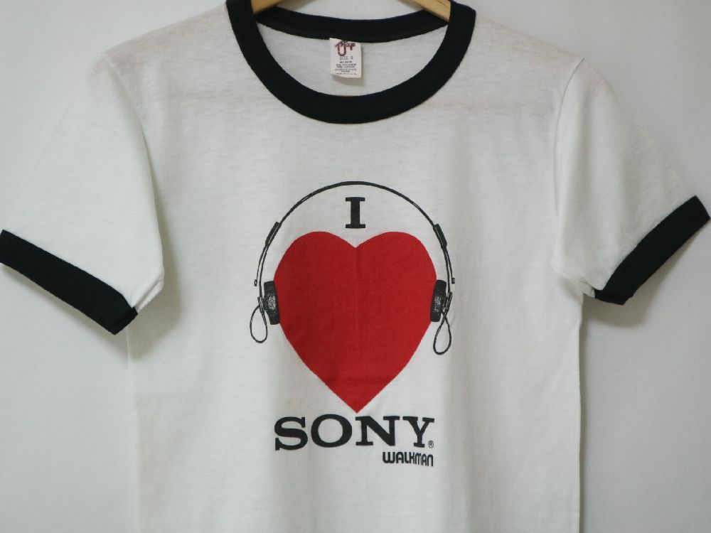 希少 デッドストック USA製 80's I LOVE SONY WALKMAN ビンテージ T