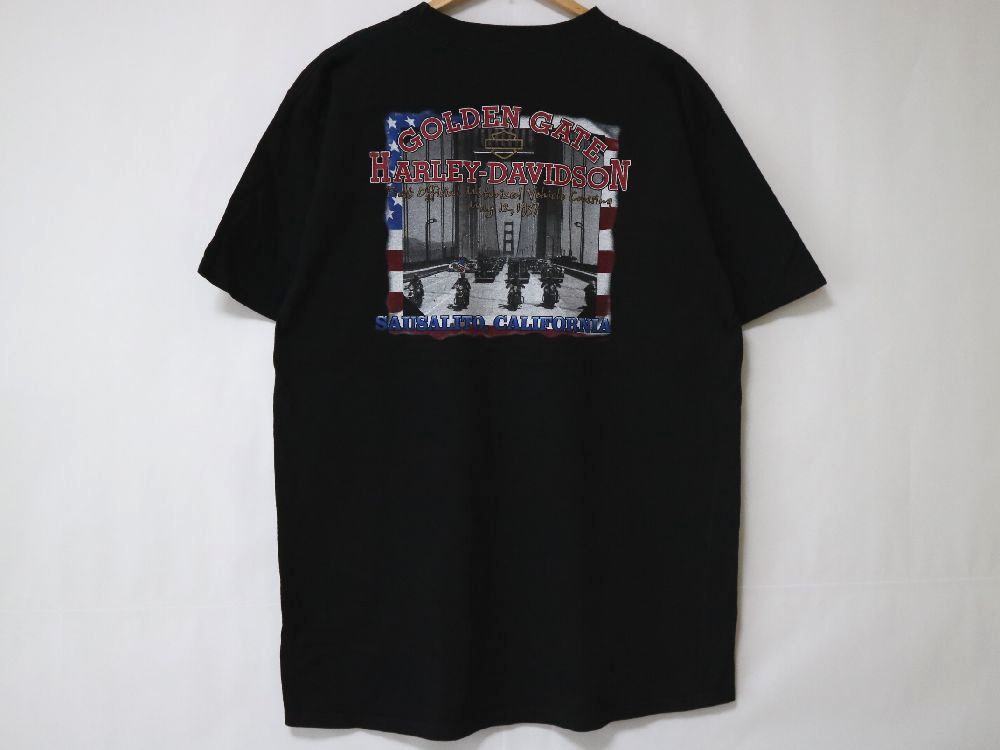 HARLEY-DAVIDSON ハーレーダビッドソン Tシャツ サイズ:S 70～80s GOD created ロゴ クルーネック ブラック 黒 トップス カットソー 半袖  【メンズ】