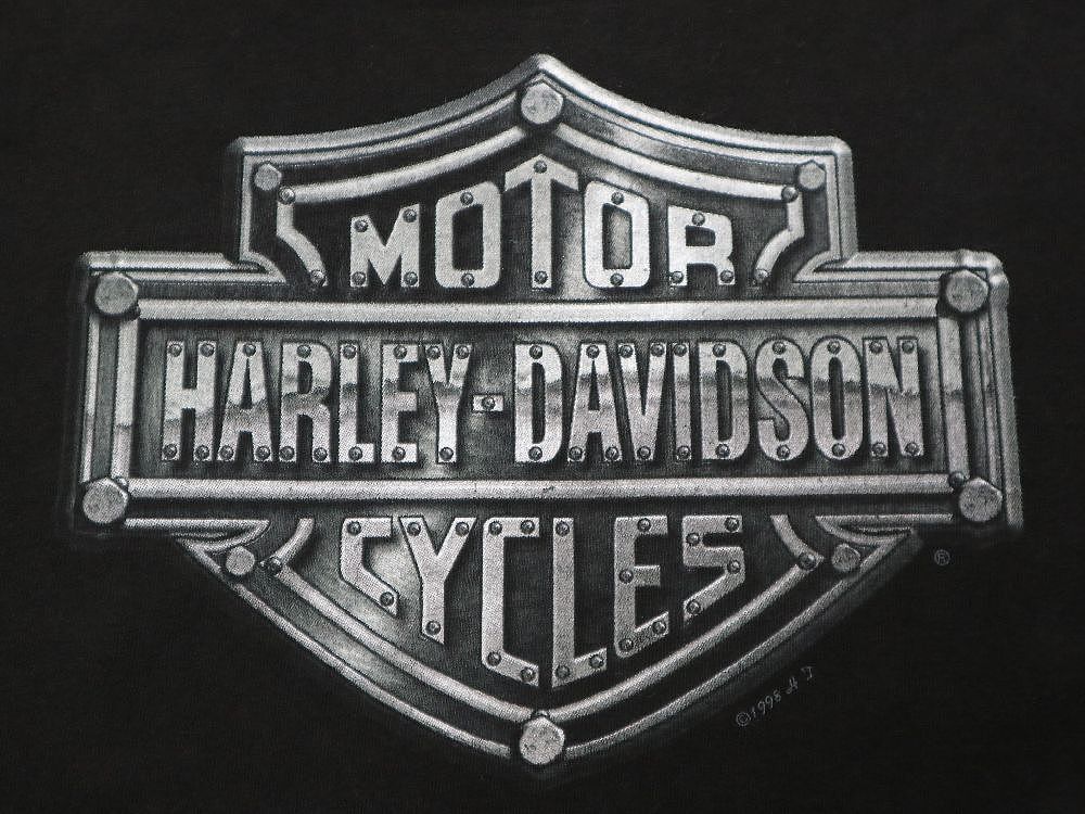 HARLEY-DAVIDSON ハーレーダビッドソン Tシャツ サイズ:S 70～80s GOD created ロゴ クルーネック ブラック 黒 トップス カットソー 半袖  【メンズ】