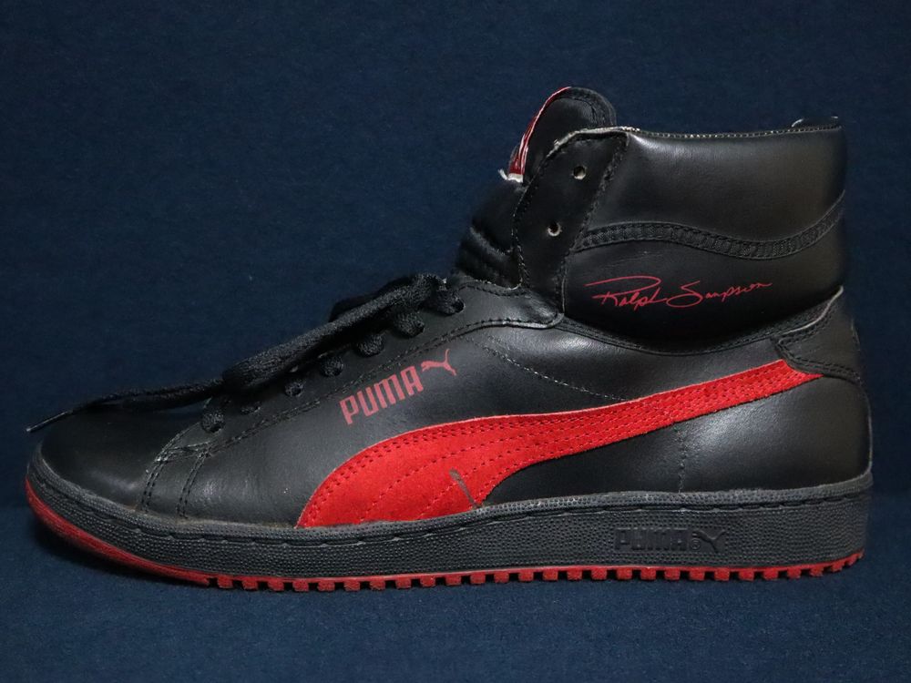 1stモデル ! デッドストック 1983年製 PUMA RALPH SAMPSON MID ビンテージ 80s オールド プーマ ラルフ サンプソン  ミッド 黒 赤 サイズ 11 //