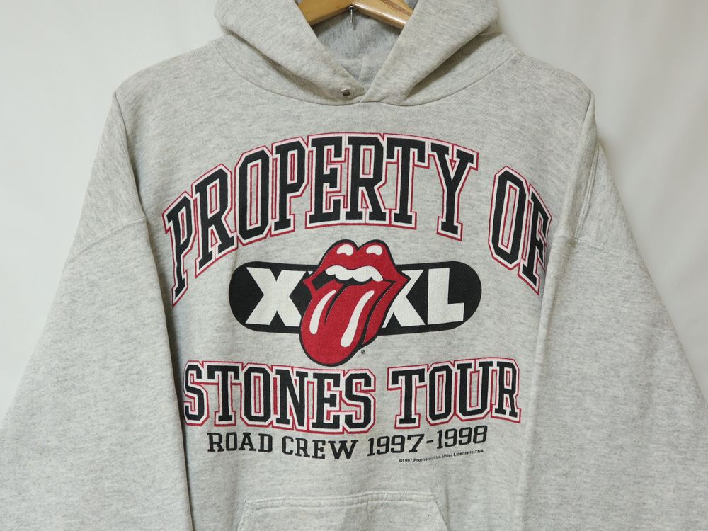 USA製 90s The Rolling Stones PROPERTY OF STONES TOUR ROAD CREW 1997-1998  ビンテージ ローリングストーンズ パーカー M //
