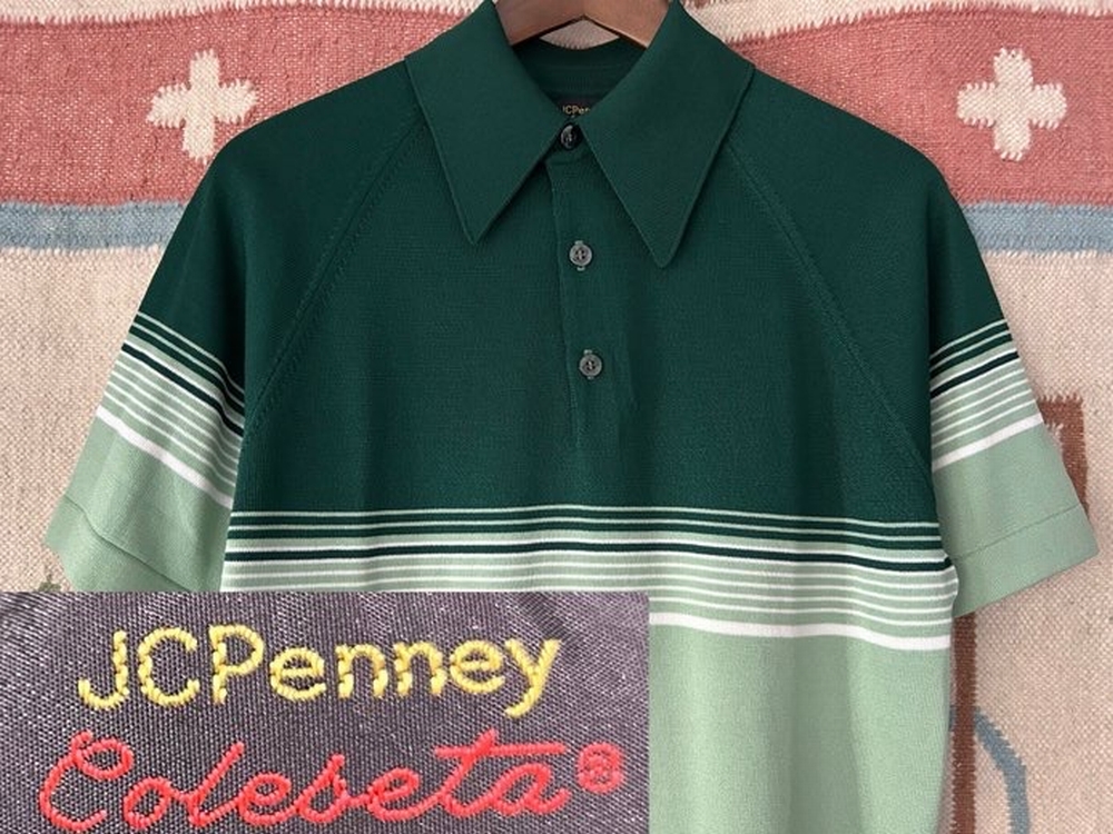 ~70s~ JC Penney ビンテージ 半袖 サマー ニット ポロ シャツ US- M サイズ //