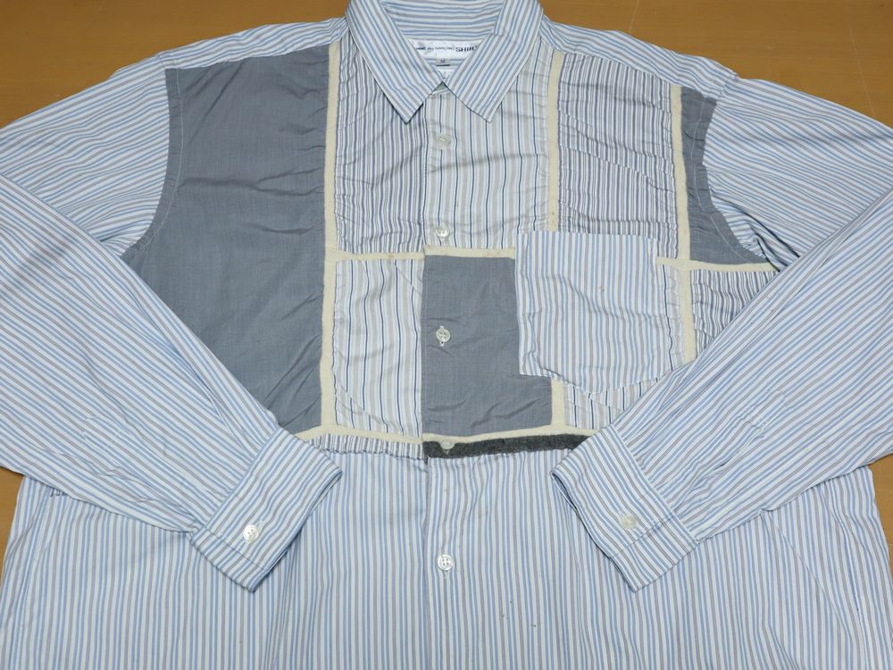 MADE IN FRANCE COMME des GARCONS SHIRT ビンテージ オールド コム デ ギャルソン パッチワーク ストライプ  シャツ Mサイズ フランス製 //