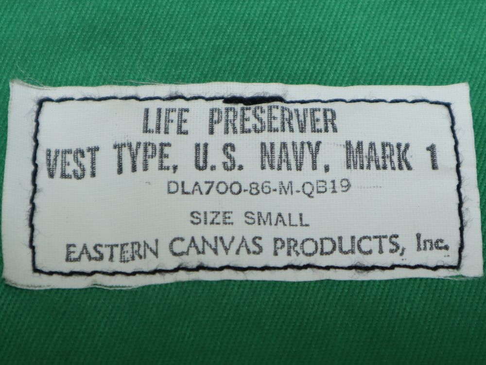 1986年 米海軍 実物 U.S.NAVY USN MARK 1 LIFE PRESERVER VEST