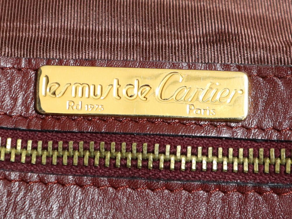 イタリア製 Cartier カルティエ マストライン ボストンバッグ スエード レザー ボルドー メンズ レディース //