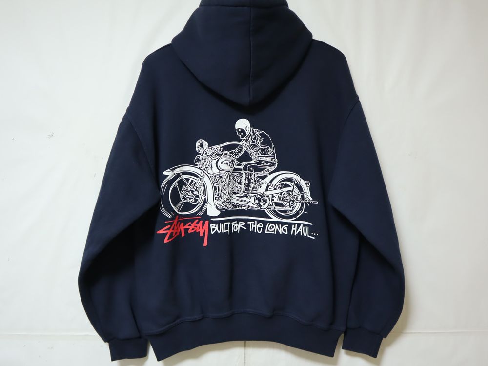 90s USA製 OLD STUSSY ビンテージ オールド ステューシー ハーレーマン プルオーバー パーカー US- L サイズ ネイビー 紺 //