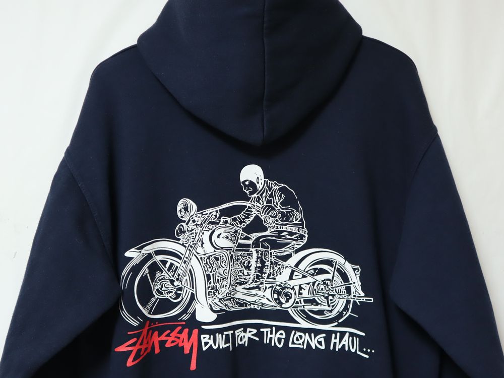 90s USA製 OLD STUSSY ビンテージ オールド ステューシー ハーレーマン プルオーバー パーカー US- L サイズ ネイビー 紺 //